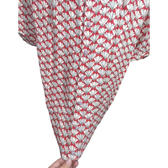 Rachel Antonoff Erin Yolk Dress Long‎ Sleeve Red Cream Size 0 Mini Dress Silk - Picture 6 of 10